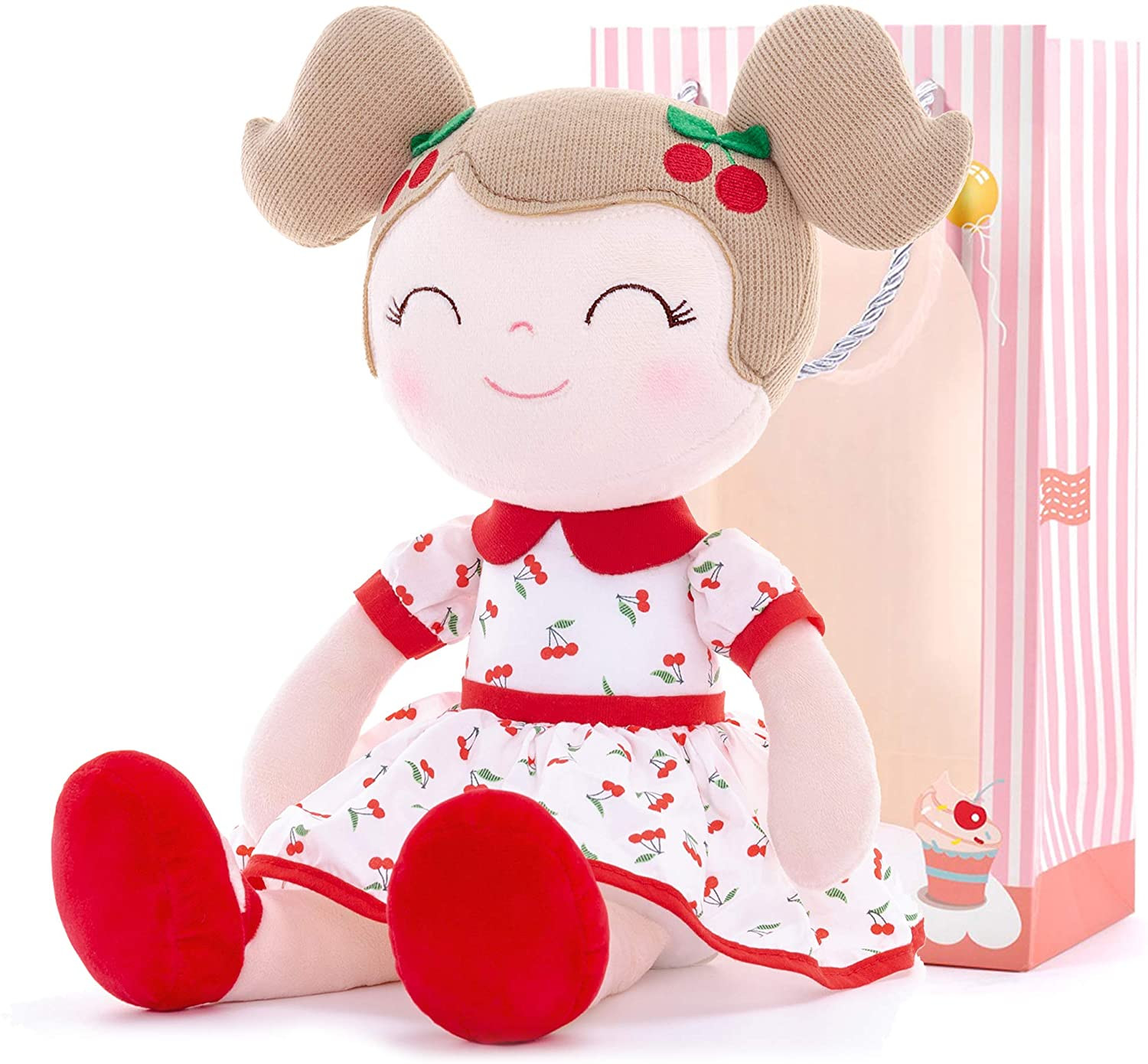 Lovely Girl Dressing Anime Plush Toys PP Cotton Filler 25cm For Gifts