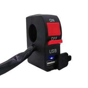Quality 12V Motorcycle Handlebar Usb Charger Socket With ON OFF Switch wholesale