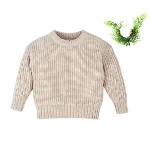 Quality Newborn New Born Cotton Warm Wear Pullover Top Custom Design Chunky Knit Clothes Toddler Boy &amp; Girls Baby Sweater for Winter wholesale