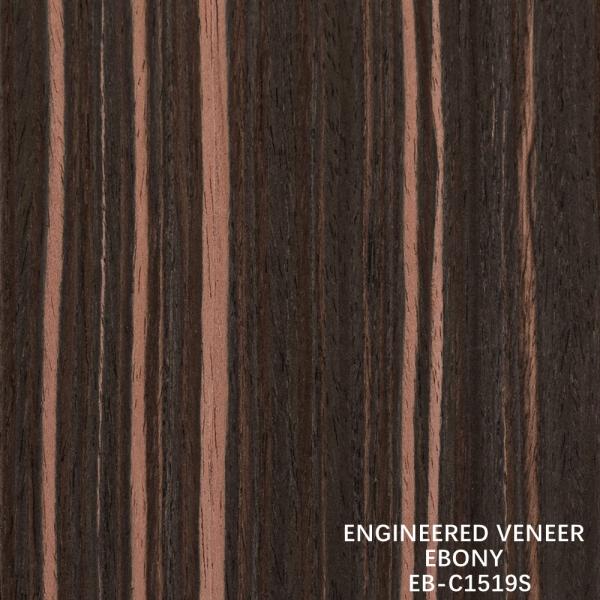 Artificial Ebony Wood Veneer Vertical Grain Red Color 2200-3100mm Length For