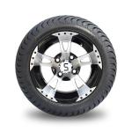12'' Golf Cart Wheels And 215/35-12 Low Profile Golf Cart Tires Combo - Set Of 4
