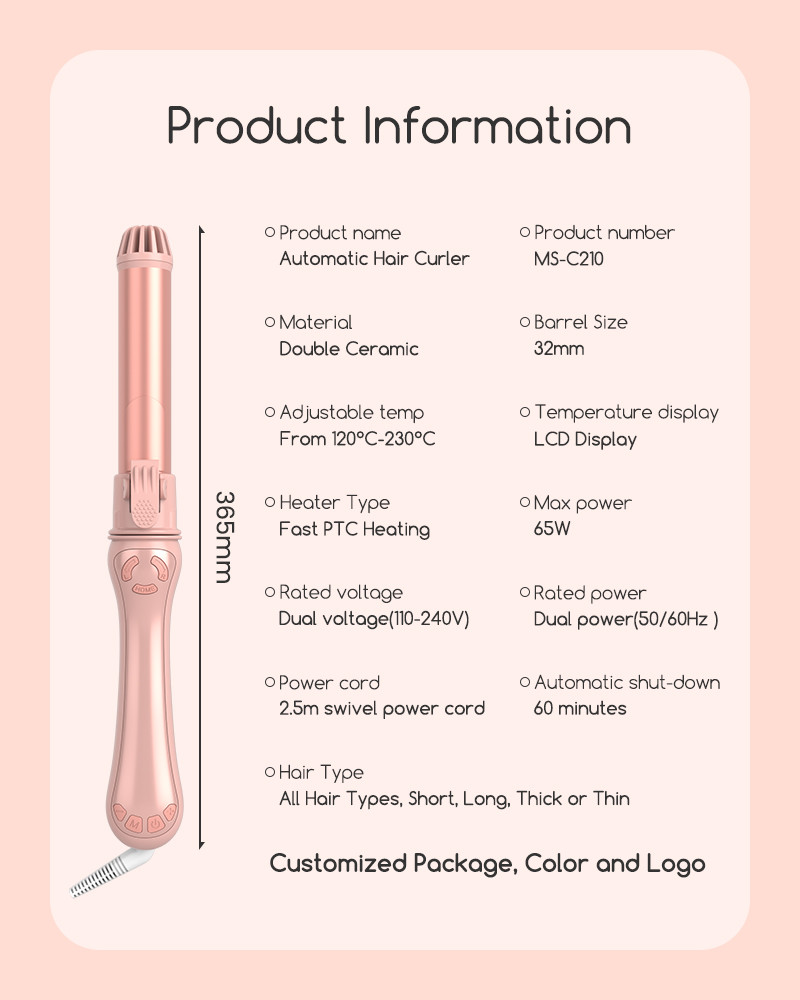 Rotating Electric Curling Iron , Big Wave Automatic Curling Iron