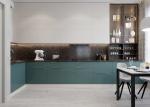 House Renovation Veneer Kitchen Cabinet Design Marble Stone Bench Top Kitchen