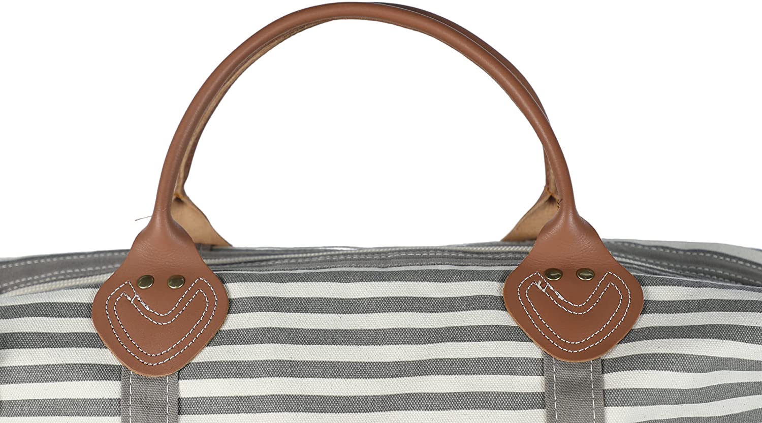 Adjustable Shoulder Strap Canvas Travel Duffle Bag Sturdy Leather Handle