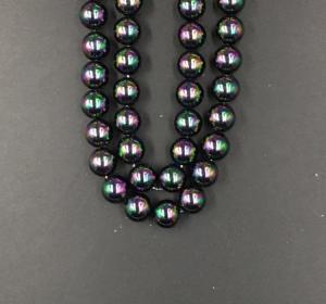 Quality Wholesale High Quality 14mm Black Colourful Round Shap Shell Pearl Strand 16 inches wholesale