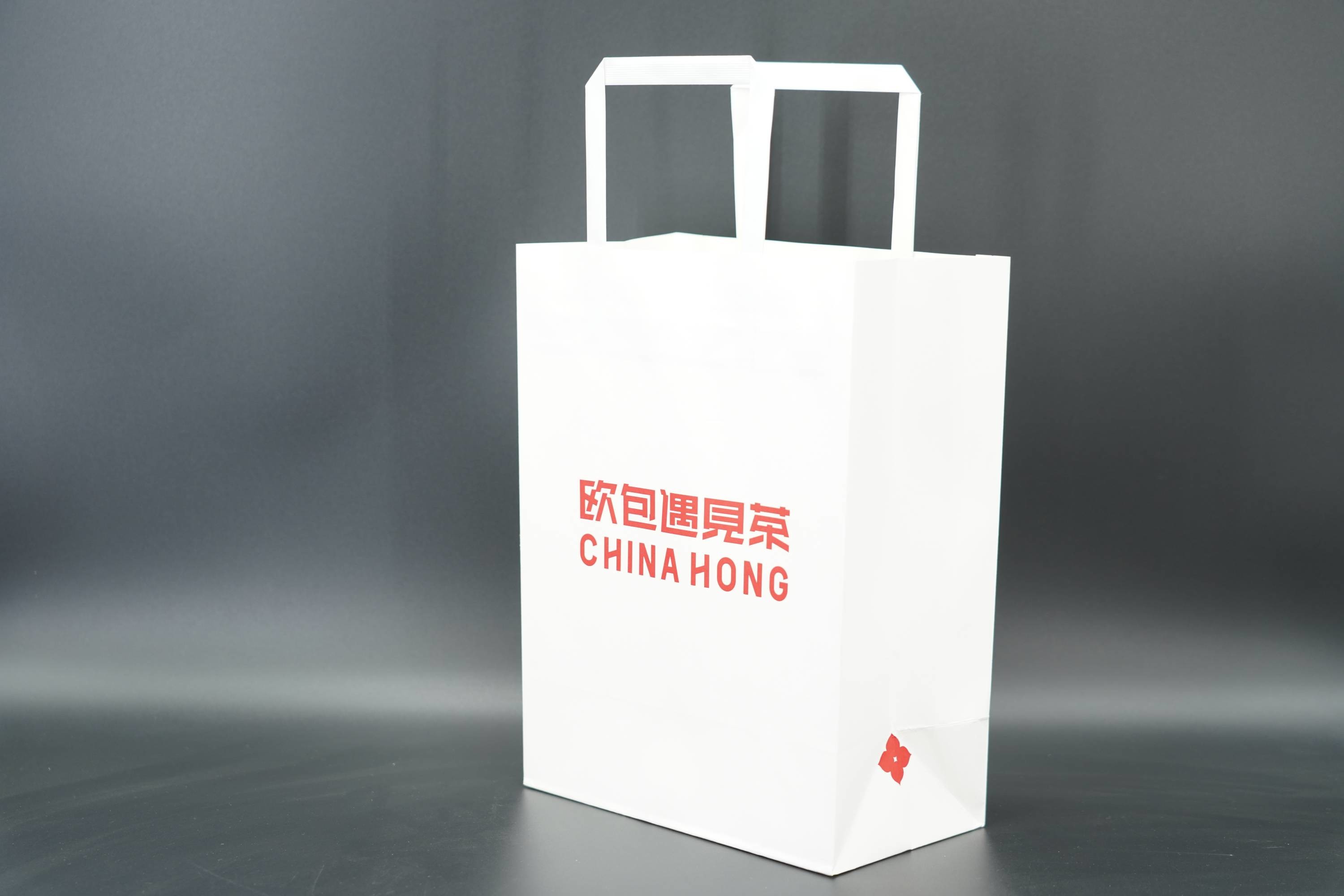 Flap Rope Handle Paper Bags Lightweight Recyclable Paper Grocery Bags