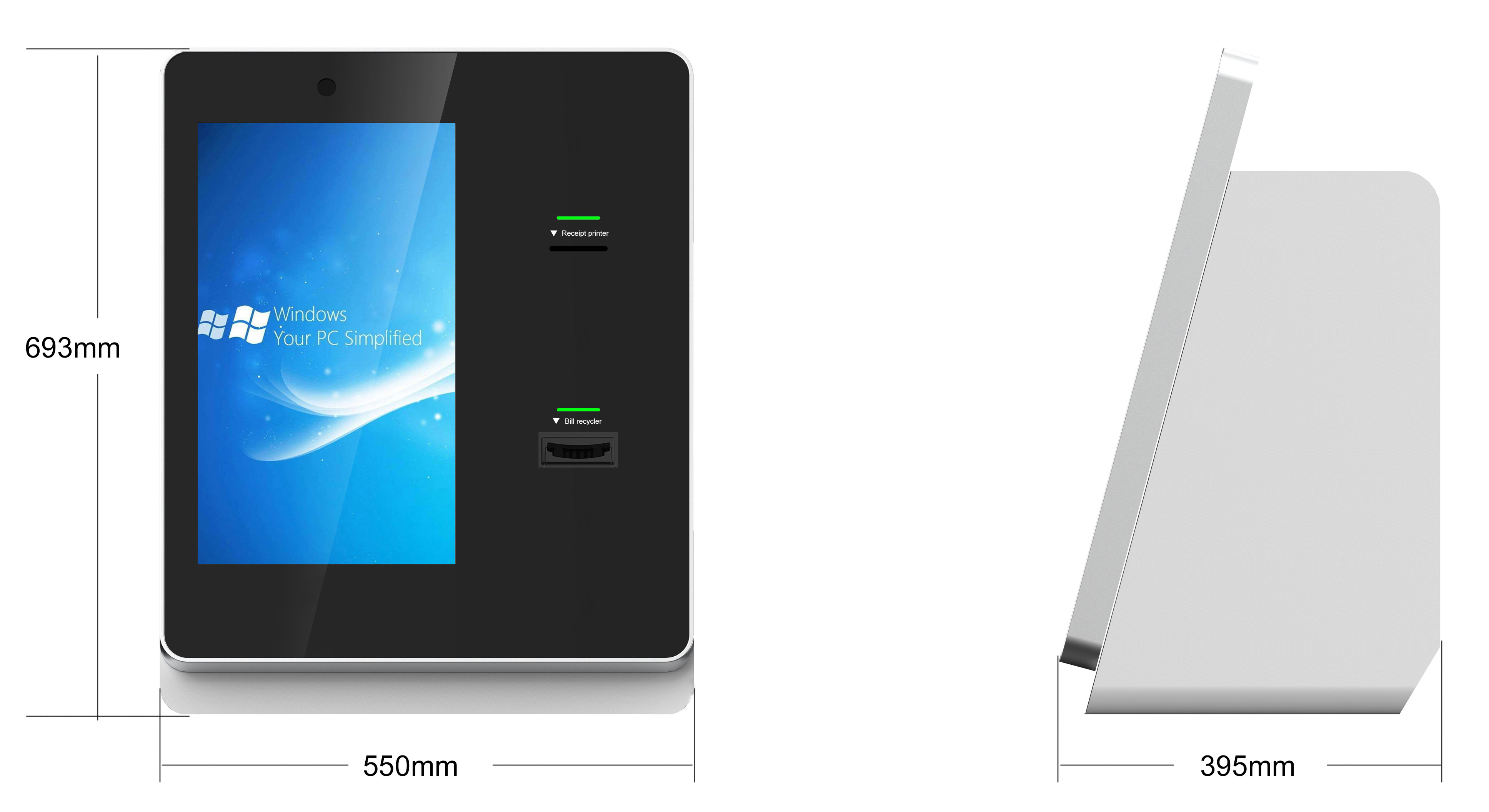 Hotel Self Service Check In Kiosk 21.5 Inch TFT Monitor With Card Dispenser