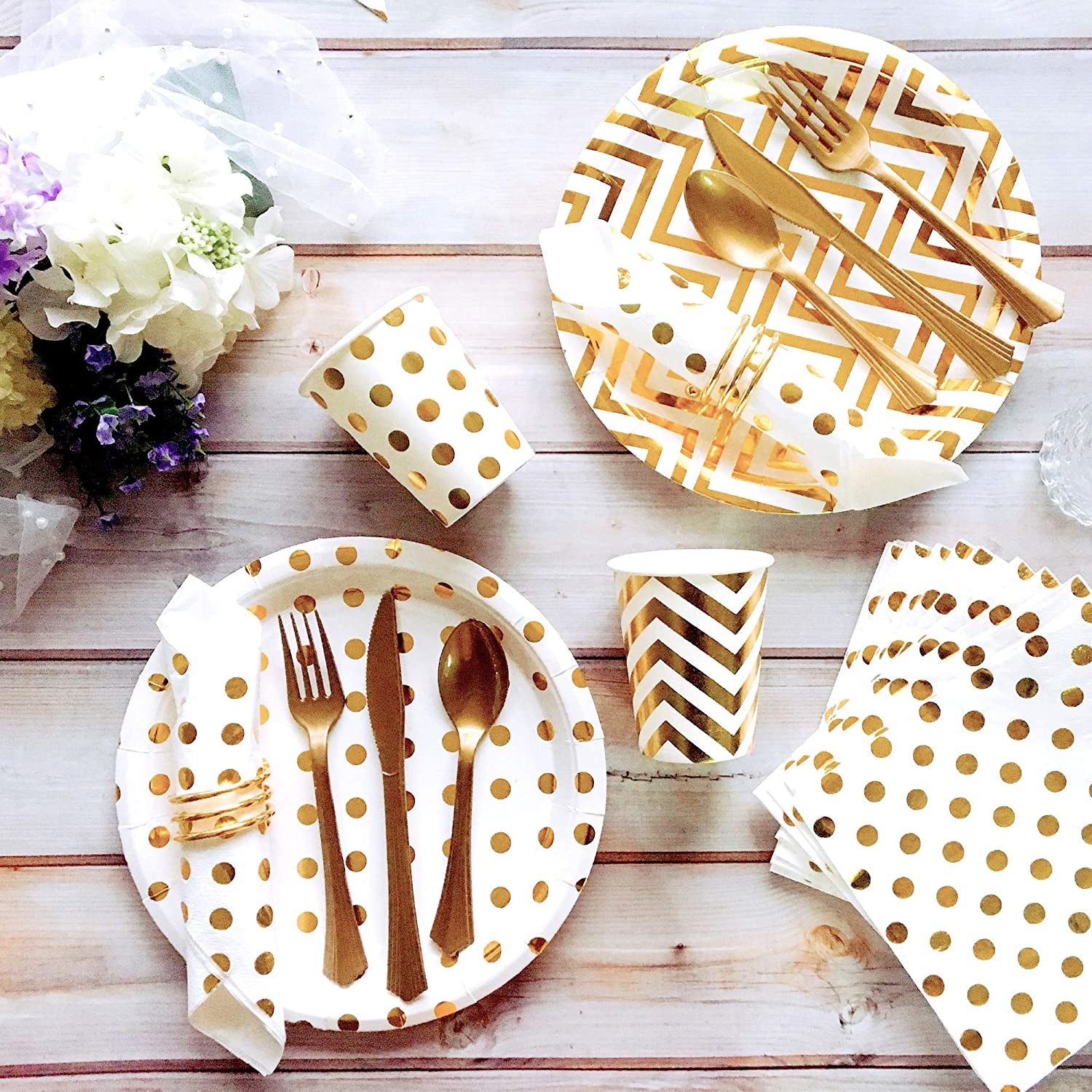 Disposable Gold Party Plates And Cups