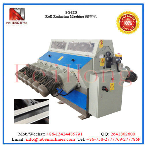 roller reducing machine for heater tubulars