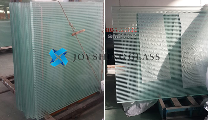 PVB Laminated Glass Panels With Ceramic Fritted Glaze Stripes
