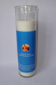 Quality Kosher candle,6x15cm memorial glass candle with newest printing label wholesale