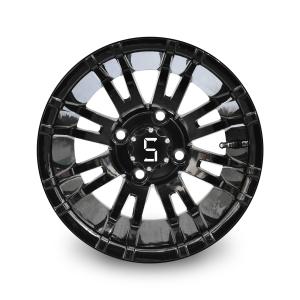 Quality 12'' Aluminum Alloy Glossy Black Wheels For Club Car, EZGO, YAMAHA Golf Carts wholesale