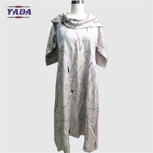 Quality Full printed 100% linen maxi sexy swing dress dresses party for women wholesale