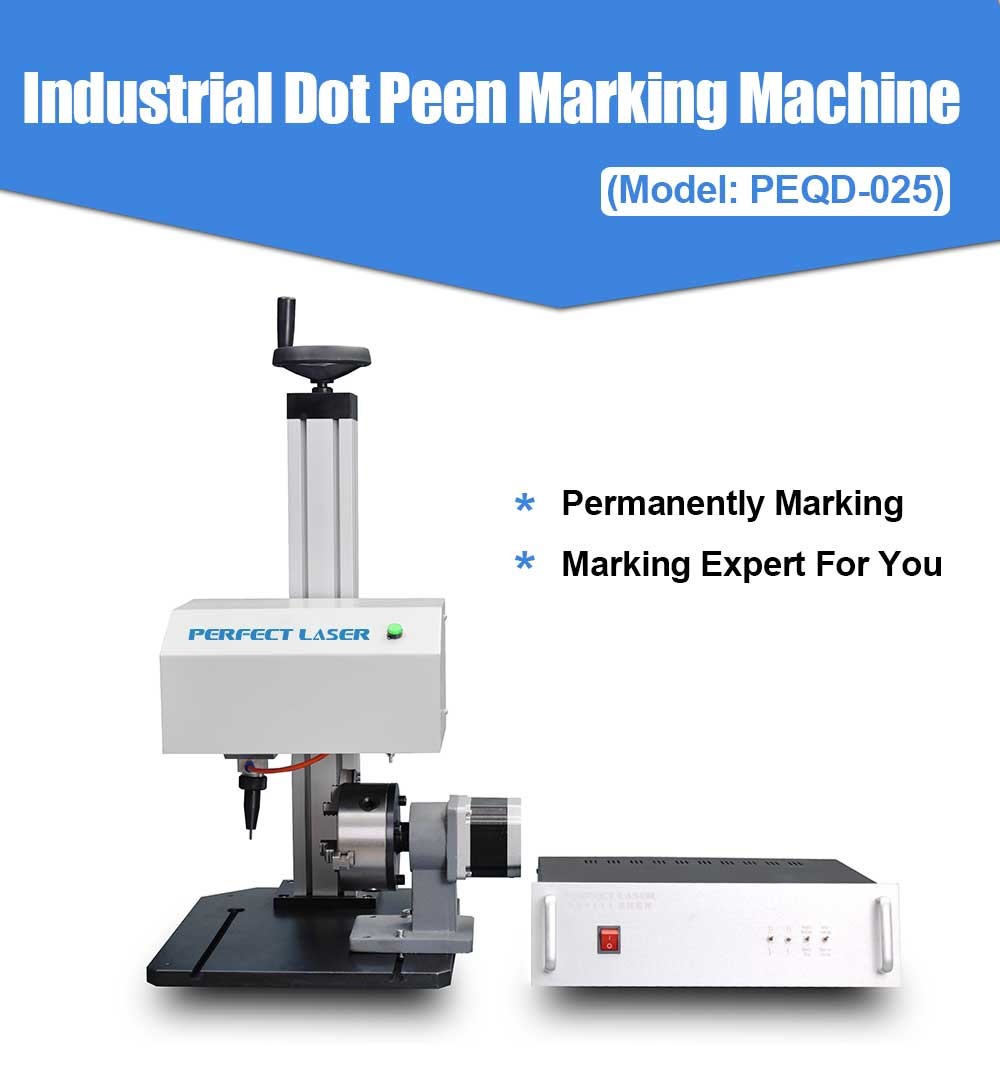 Round Cylinder Rotary Dot Peen Marking Equipment , White Metal Engraving Machine