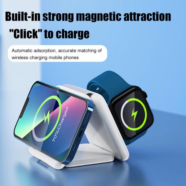 Cheap 3 In 1 Magnetic Travel Wireless Charging Station Multiple Device for sale