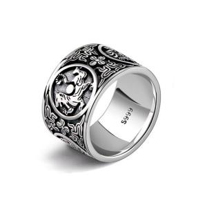 Quality Men's Vintage Old Sterling Silver Band Ring (R121408) wholesale