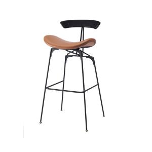 Quality Tall Modern Leather Industrial Bar Stools Metal With Wood Backs wholesale