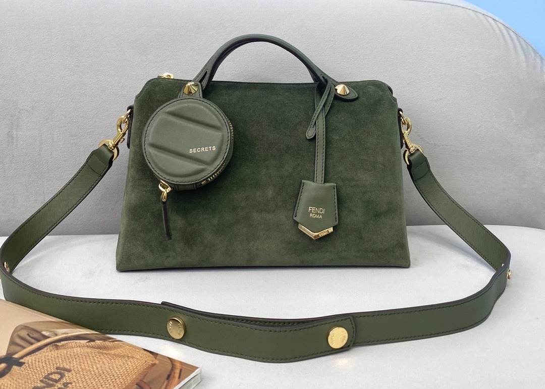 Bytheway soft cowhide genunie leather and deerskin Womens Luxury Handbag Circular pendant handbag