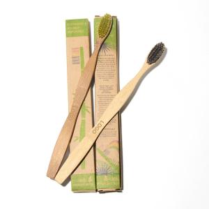 Quality Plastic Free Charcoal Infused Bamboo Toothbrush Recyclable Round Bamboo Toothbrush wholesale