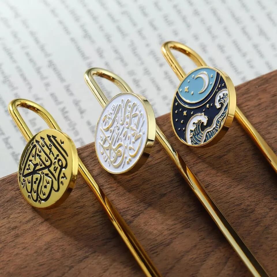 Custom Metal Enamel Magnetic Bookmarks Gold Sliver Plated Painted