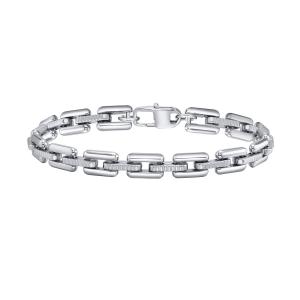 Quality Men's Bracelet with Inlay Setting Technology and 316L Stainless Steel wholesale
