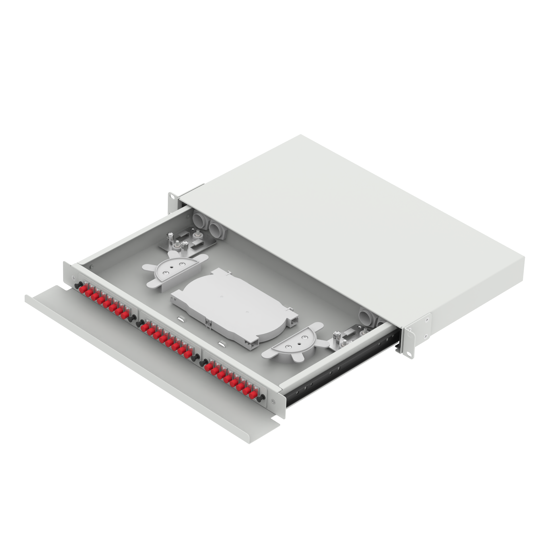 Gray 24 Port FC Type 1U Optic Fiber Distribution Patchpanel for FTTX in Data Center