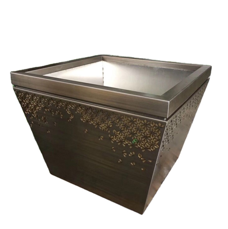 Big size stainless steel flower pots outdoor large flower planter