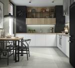 Apartment Modern Kitchen Cabinet Veneer And Lacquer Mixed Style Modern Furniture
