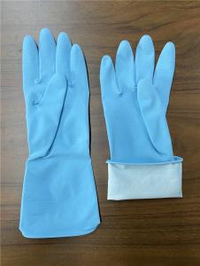 Quality M 65g Blue Rubber Bathroom Cleaning Gloves Tensile wholesale