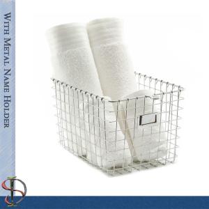 Quality Wire Locker Basket with name plate / Wire Chrome Basket / Metal Display Stand / Wire Display Rack wholesale