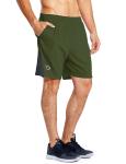 Male 7 Inches 5% Spandex Running Wear Quick Dry Mesh Liner Zip Pocket