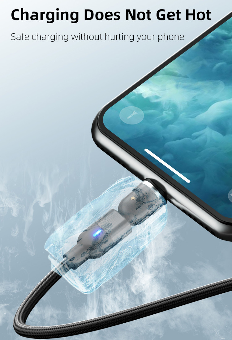 3 In 1 OD 3.5mm Magnetic USB Charging Cable With LED Display