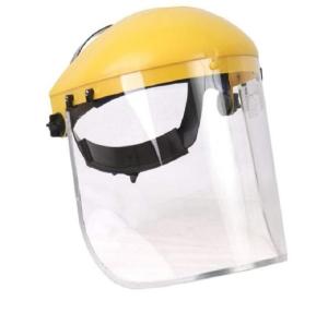 Quality Safety Face Shield Helmet Transparent Mask All-Purpose Face Shield Clear PVC Visor Ratchet Suspension Yellow Headgear wholesale