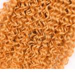 Orange Kinky Curly Remy Human Hair Bundles Sew In Weave Bundles Brazilian Bundle