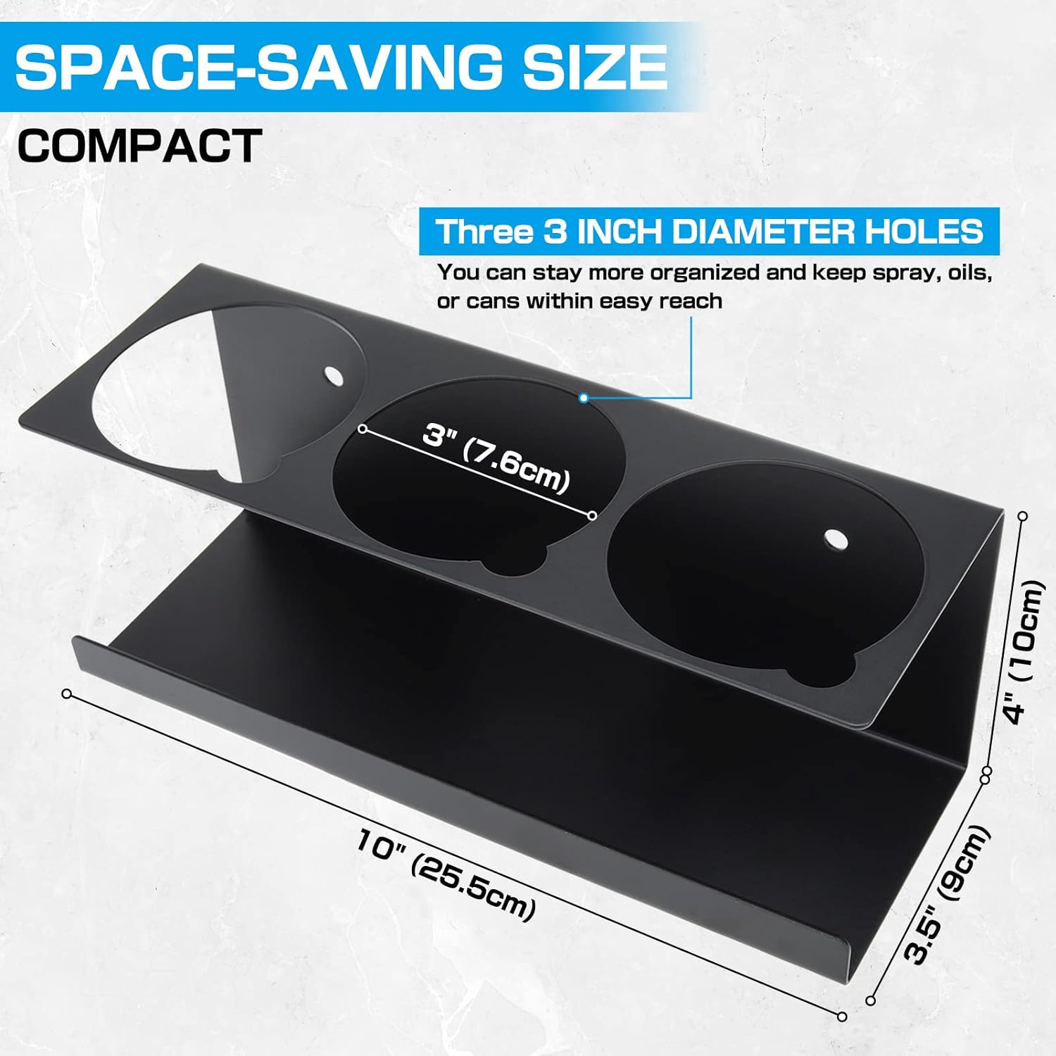 Wall Mounted Heavy-Duty Steel Storage Rack for Garage and Workspace 33.6cm x 10cm x 9cm