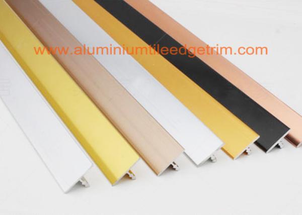 Polished Silver Ceramic Floor Tile Stair Edge Trim T Shaped Chrome Beading For