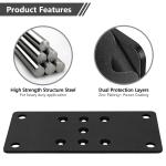 Black Steel Plate Post Anchor Base 2 pc for Wood Joint Wood Fence and Mail Post