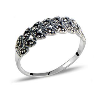 Quality 925 Vintage Sterling Silver Band Ring with Marcasite (022236C) wholesale