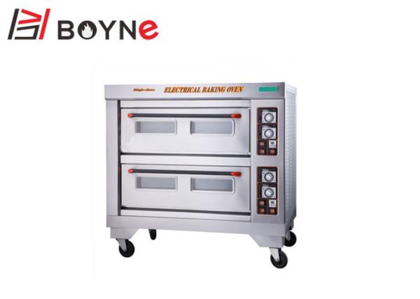 380V Electric Industrial Baking Oven Double Deck 0.6mm Plate Layer Controlled