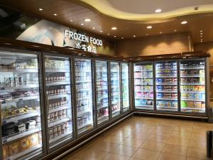Quality Efficient Upright Glass Door Freezer Supermarket Display Freezer CE Certification wholesale