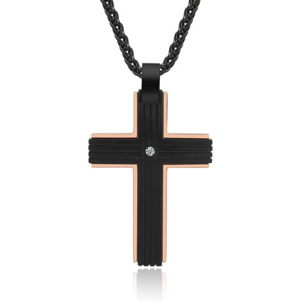 Cross Necklace for Men, Stainless Steel Pendant Chain Jewelry Christmas Stocking