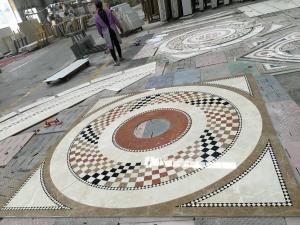 Quality Commercial Mosaic Floor Medallions , Modern Design Waterjet Floor Medallions wholesale
