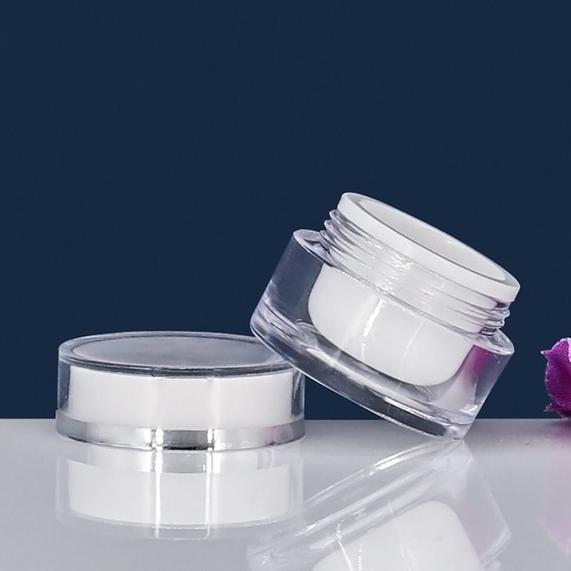 15g Luxury White Face Cream Containers Round Double Cosmetic Acrylic Jar