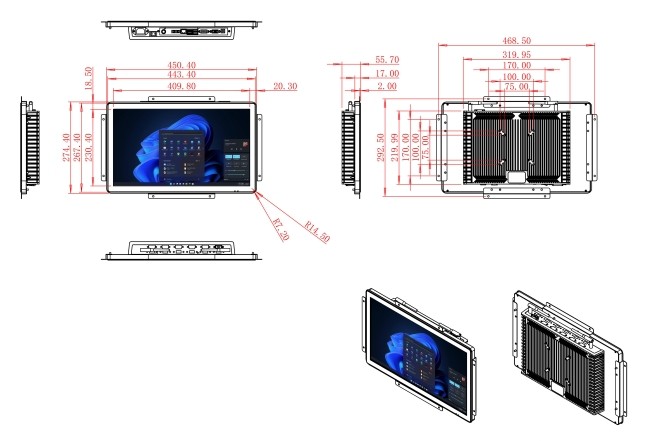 18.5-Inch Windows Touch Screen for Medical Devices and Public Information Displays