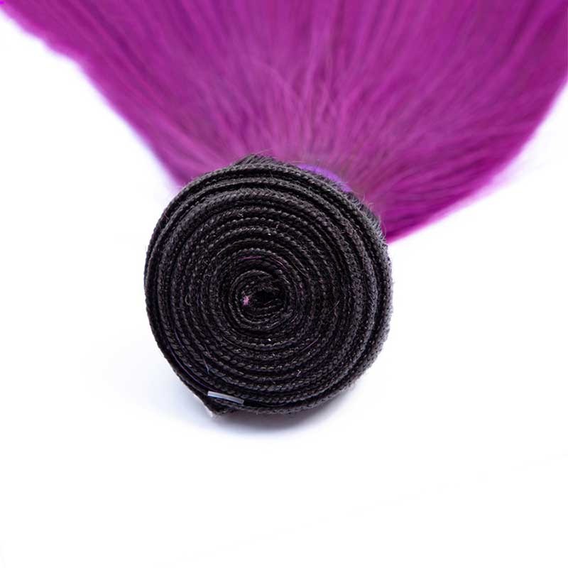 #T1B/Purple Straight Remy Human Hair Bundles Sew In Weave Bundles Brazilian Bundle Deals