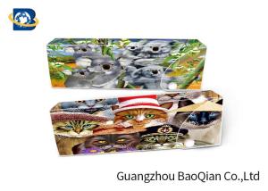 Quality Cartoon Animal 3D Stationery Flip Effect For School , 3D Pencil Case wholesale