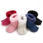 New designed Faux suede fluff 0-18 months infant Soft sole baby booties