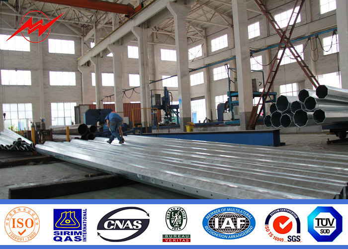 Power Transmission Galvanised Steel Pole High Voltage 3 Section Any Height