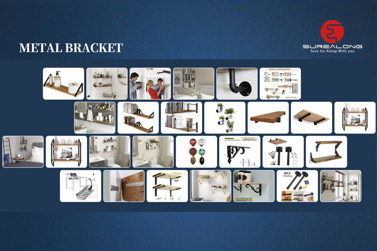 Brushing and Included Hardware Solid Steel Heavy Duty Floating Shelf Bracket