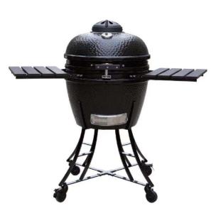 Quality 56cm SGS Black 22 Inch Kamado Grill Glazed Treatment Surface wholesale